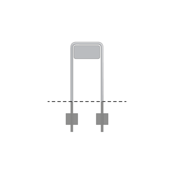 Skilt Galge Lav smal galge til 1 tavle H:25x B:50 cm Frih�jde 50 cm Varmgalvaniseret � 48 mm