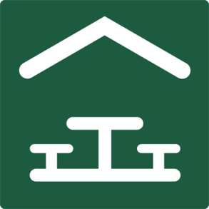 Skilt Naturstyrelsen Madpakkehus Lakeret Aluminium 100 x 100 mm NSS31