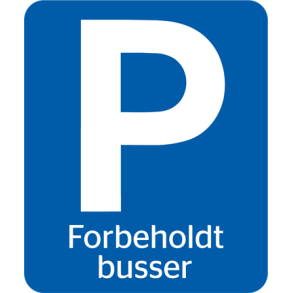Skilt Naturstyrelsen Parkering forbeholdt busser Lakeret Aluminium 100 x 120 mm NSS36