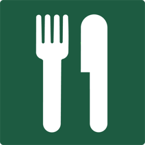 Skilt Naturstyrelsen Restaurant/kro Lakeret Aluminium 100 x 100 mm NSS16