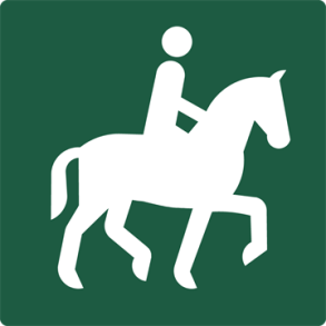 Skilt Naturstyrelsen Ridesti hjre Lakeret Aluminium 10 x 10 cm NSA01