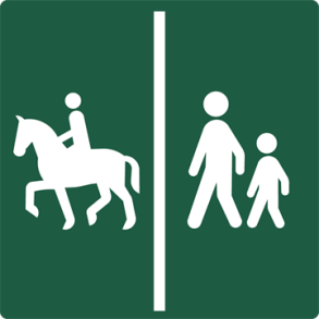 Skilt Naturstyrelsen Ridesti/Gangsti Lakeret Aluminium 10 x 10 cm NSA10