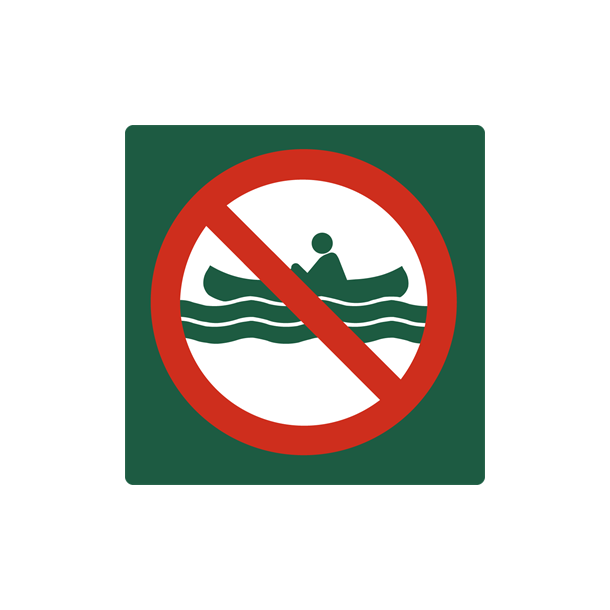 Skilt Naturstyrelsen Roning forbudt Aluminium 10 x 10 cm NSF13