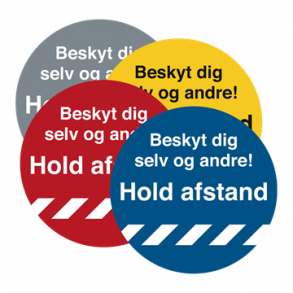 Skilt rundt gulvmrke hold afstand 330mm 