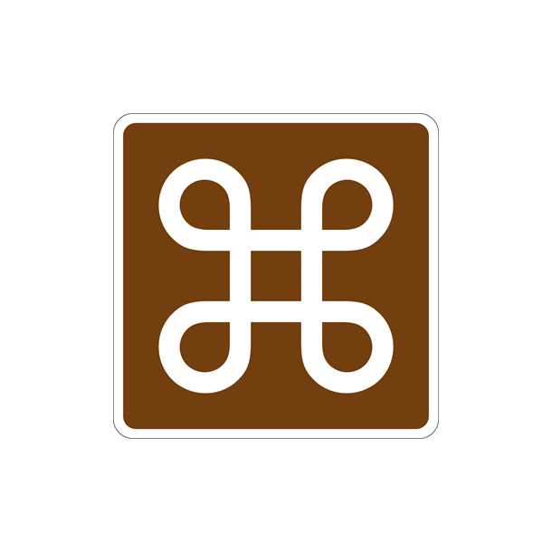 Skilt Naturstyrelsen Sev�rdighed National  Lakeret Aluminium 100 x 100 mm NSS40