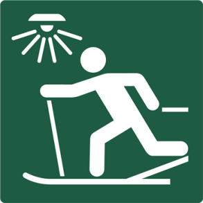 Skilt Naturstyrelsen Skilysljpe Lakeret Aluminium 100 x 100 mm NSS34