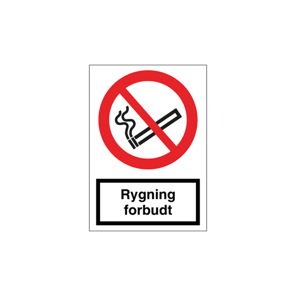 Skilt Forbudsskilt Rygning forbudt