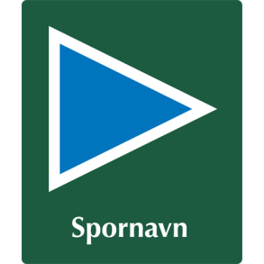 Skilt Naturstyrelsen Spornavn plus farve Lakeret Aluminium 10 x 12 cm NSM08