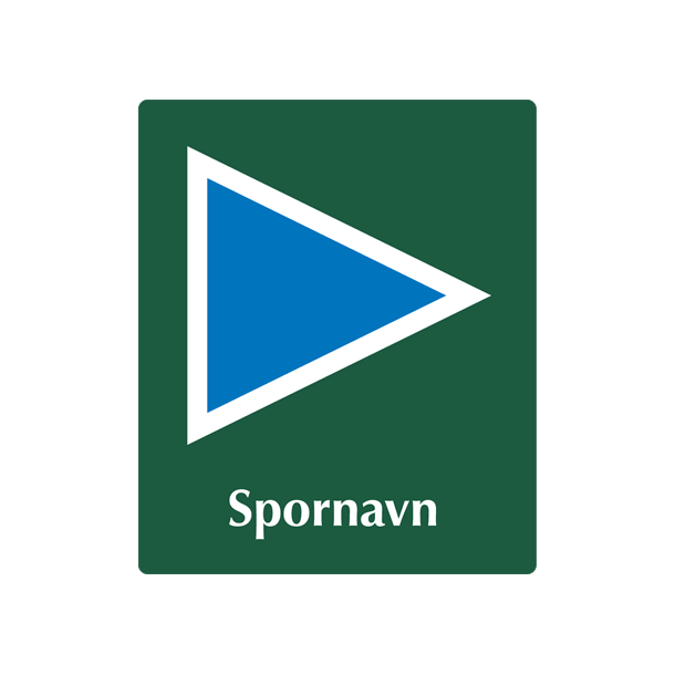 Skilt Naturstyrelsen Spornavn plus farve Lakeret Aluminium 10 x 12 cm NSM08