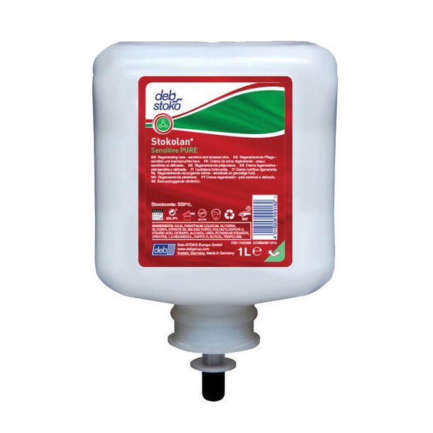 Deb Stoko Stokolan Sensitive Pure Hudplejecreme 1l pk a 6 stk