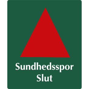 Skilt Naturstyrelsen Sundhedsspor Slut Lakeret Aluminium 100 x 120 mm NSR13
