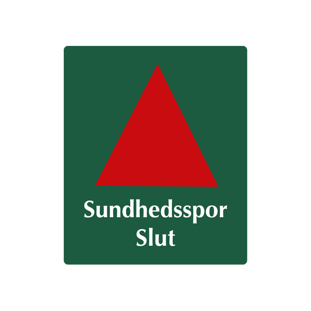 Skilt Naturstyrelsen Sundhedsspor Slut Lakeret Aluminium 100 x 120 mm NSR13
