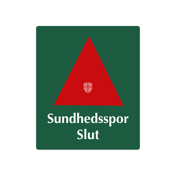 Skilt Naturstyrelsen Sundhedsspor Slut Lakeret Aluminium 100 x 120 mm NSR13