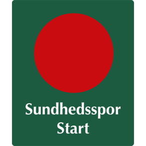 Skilt Naturstyrelsen Sundhedsspor Start Lakeret Aluminium 100 x 120 mm NSR12