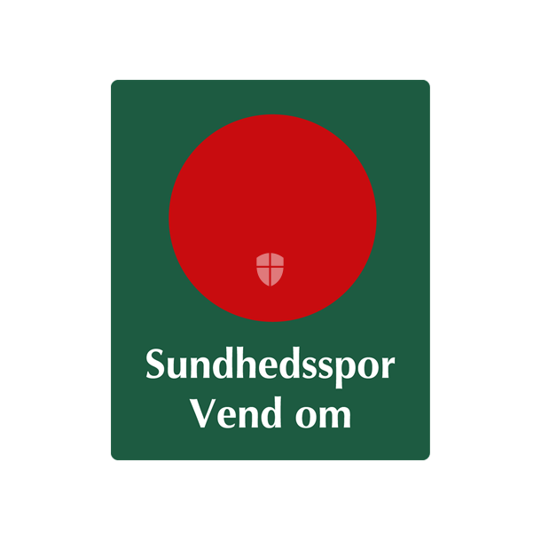 Skilt Naturstyrelsen Sundhedsspor Vend om Lakeret Aluminium 100 x 120 mm NSR14