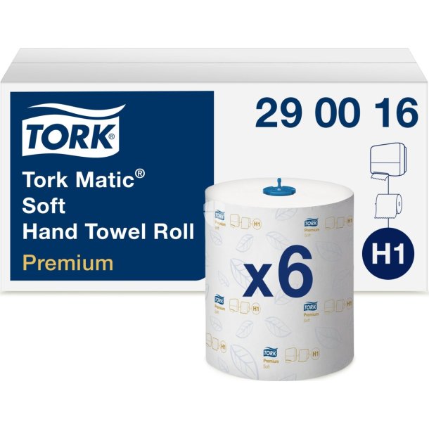 Tork Matic Premium H1 Soft hndkldeark p rulle pk a 6 stk