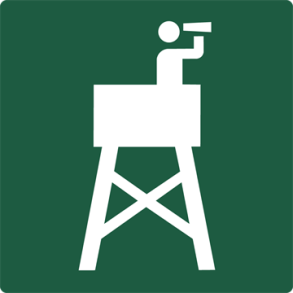 Skilt Naturstyrelsen Udsigtstrn Lakeret Aluminium 100 x 100 mm NSS10