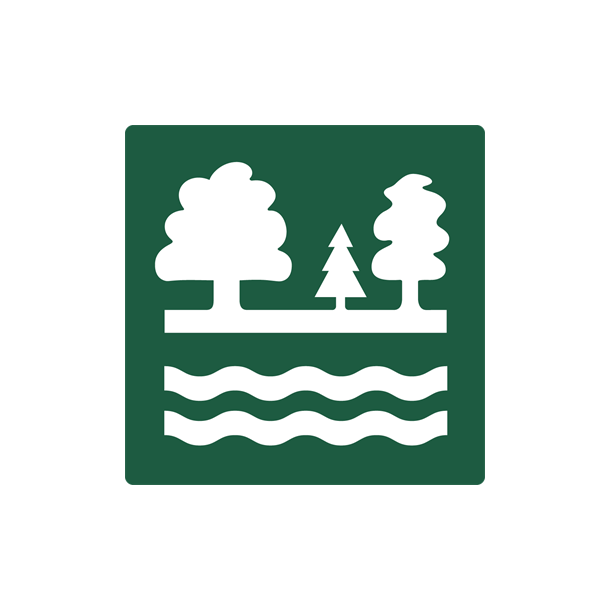 Skilt Naturstyrelsen Vandv�rks skov Lakeret Aluminium 100 x 100 mm NSS37