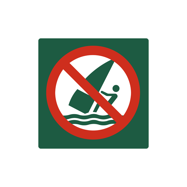 Skilt Naturstyrelsen Windsurfing forbudt Aluminium 10 x 10 cm NSF12